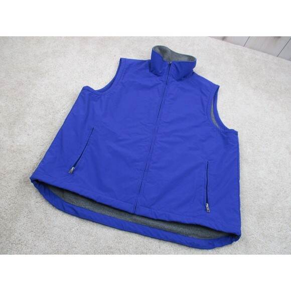 LL Bean Jacket Vest Men Large Tall LT Blue Fleece Lined Sleeveless Windbreaker - Picture 2 of 10